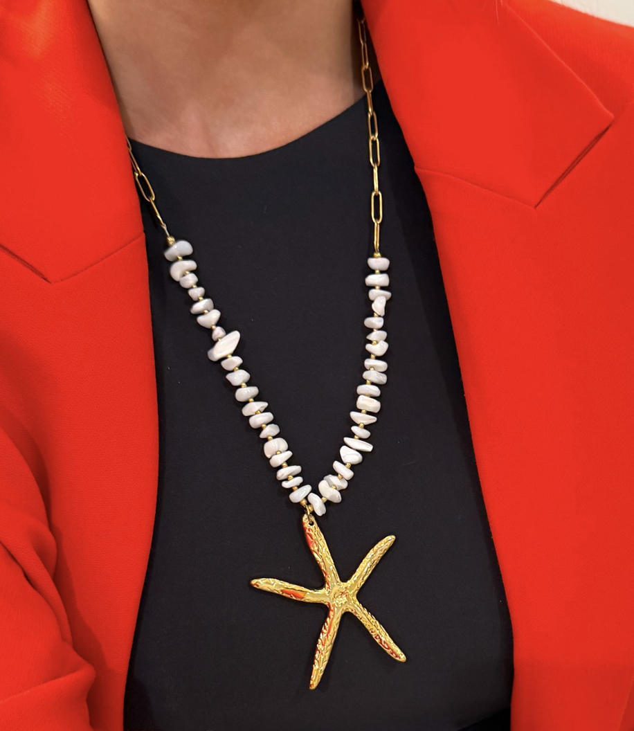 XL Starfish Necklace by CSP. LIFETIME WARRANTY + WATER RESISTANT