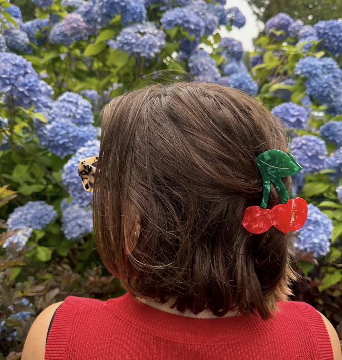 Hand-Painted Cherry Fruit Claw Hair Clip | Eco-Friendly