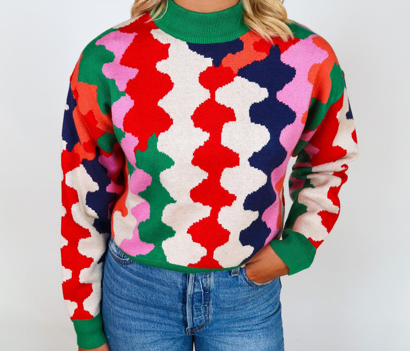 Funky & Fun Multi Color Sweater, THML.