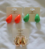 Color Coated Teardrop Earrings
