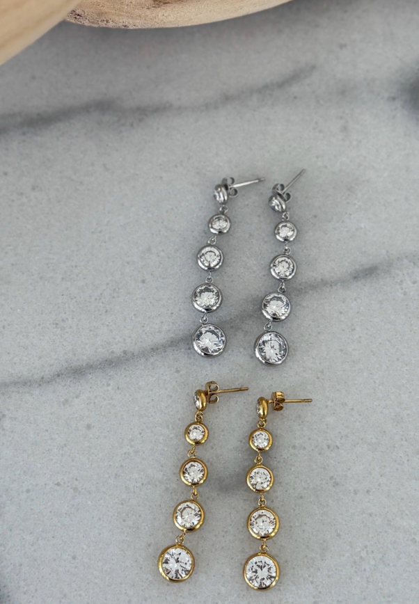 Polly Earrings, Silver. CSP. Water Resistant + Lifetime Warranty