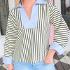 Striped Sasha Blue Accent Top