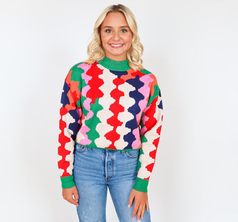 Funky & Fun Multi Color Sweater, THML.