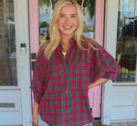 The Amanda Plaid Top, Magenta.