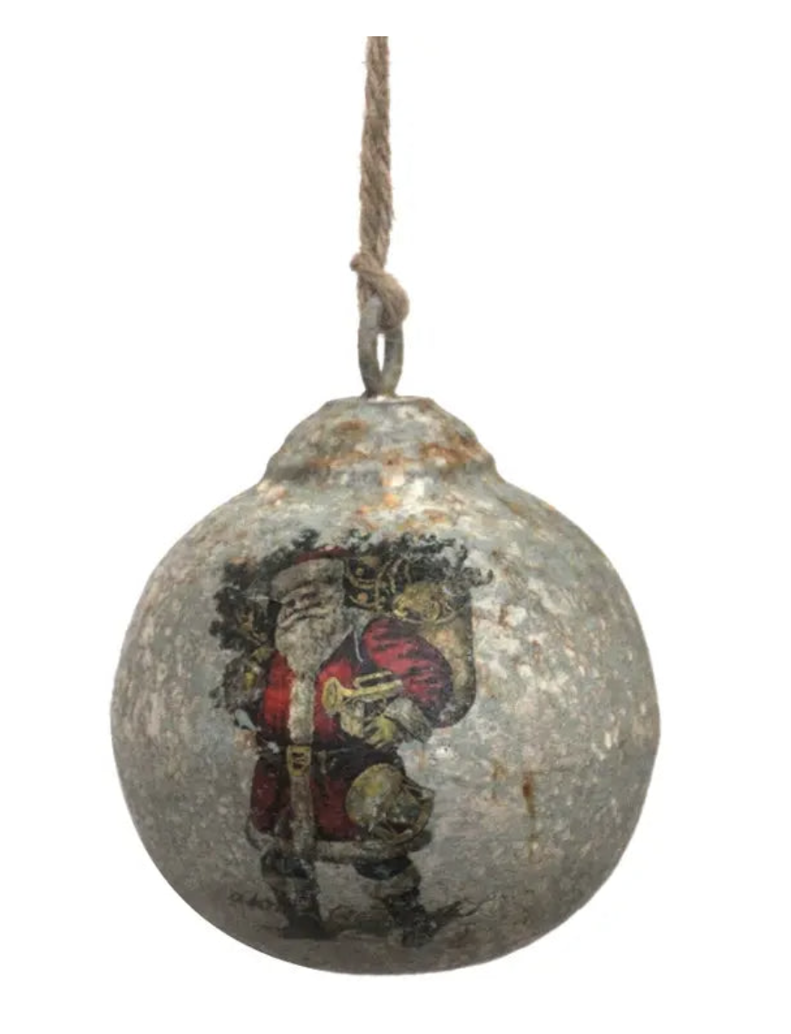 Vintage Santa Bearing Gifts 4" Ball