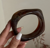 Coffee Irregular Acrylic Resin Bangle Bracelet