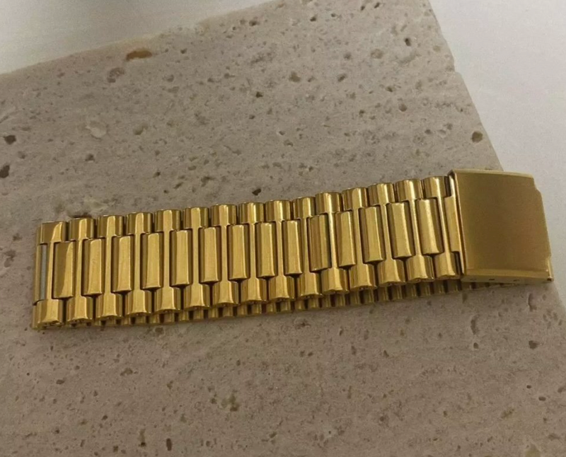 Thick Gold Watch Band Bracelet, CSP.