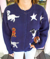 Dog Lover Cardigan, Navy
