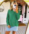 The Janet Green Cable Knit Top.