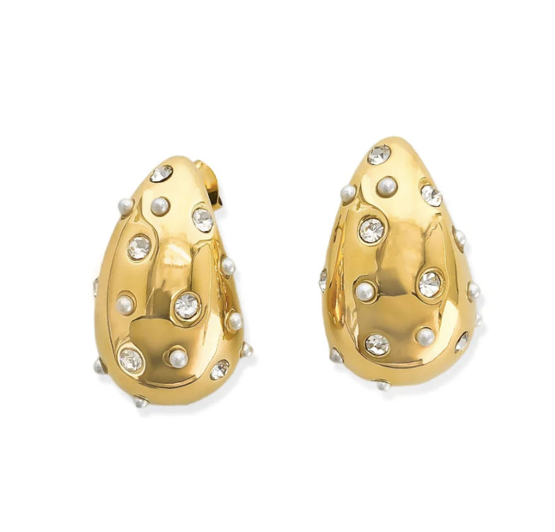 Gold Raindrop Waterproof Earrings