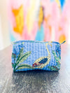 Blue Hand Block Printed Cosmetic Bags