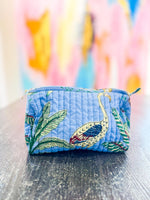 Blue Hand Block Printed Cosmetic Bags