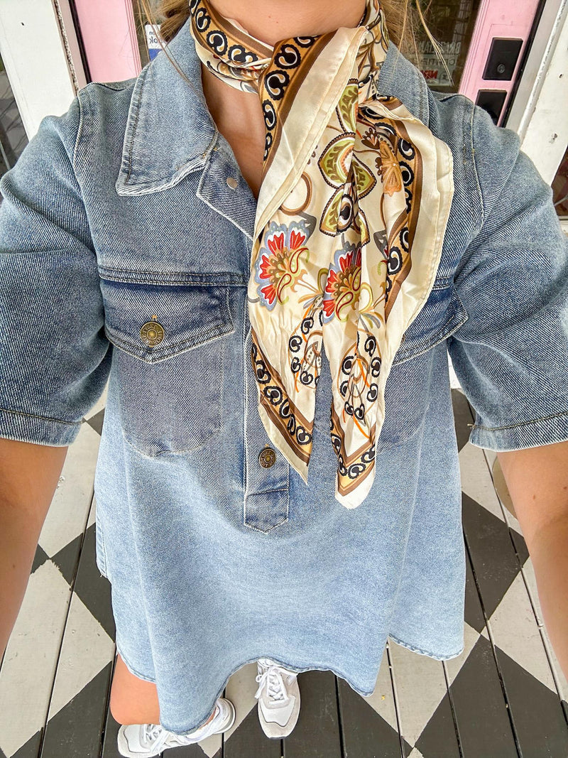 Bohemian Paisley Border Scarf