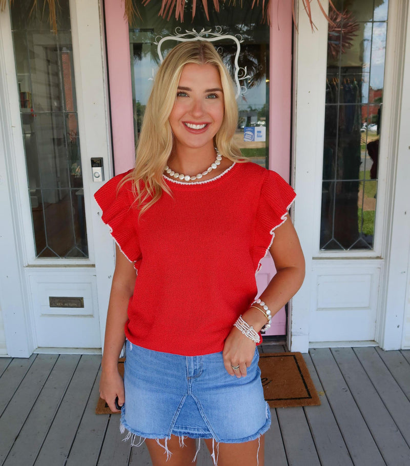 The Bridget Top, Red.