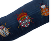 Cotton Velvet Embroidered Lumbar Pillow w/ Beetles & Chambray Back, Multi Color
