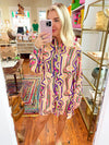 Karlie Bright Geometric Pocket Shirt Dress