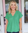 The Gayle Textured Green Top