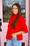 Red Betsey Sweater Top