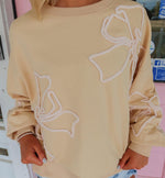 Lily Light Beige Bow Top