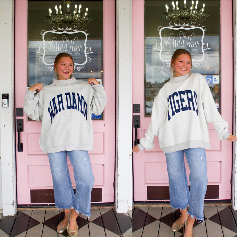 Auburn/ WDE Reversible Mock Neck Sweatshirt