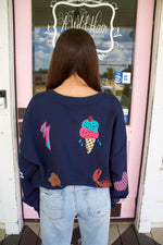 Somebody Loves You Navy Sweatshirt