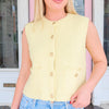 Lemon Sleeveless Sweater Top