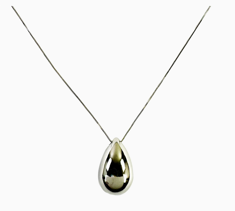 Teardrop Waterdrop Silver Filled Necklace