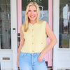 Lemon Sleeveless Sweater Top