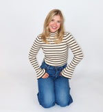 The Carly Cream/Black Striped Top