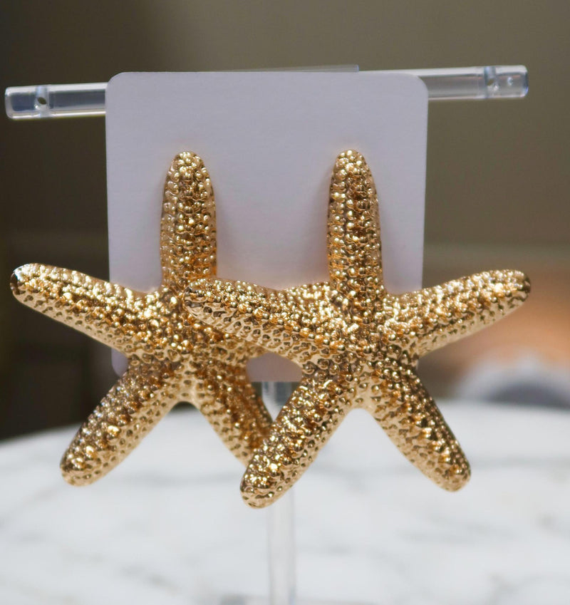 Chunky Textured Starfish Earrings