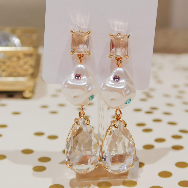 Baroque Pearl & Teardrop Earrings