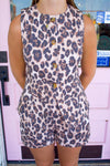 KARLIE- Leopard Denim Shorts
