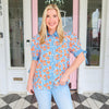 The Julie Denim/Orange Floral Top