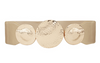 Gold Hammered Triple Disk Elastic Belt
