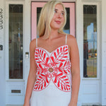 Red & White Scalloped Dress