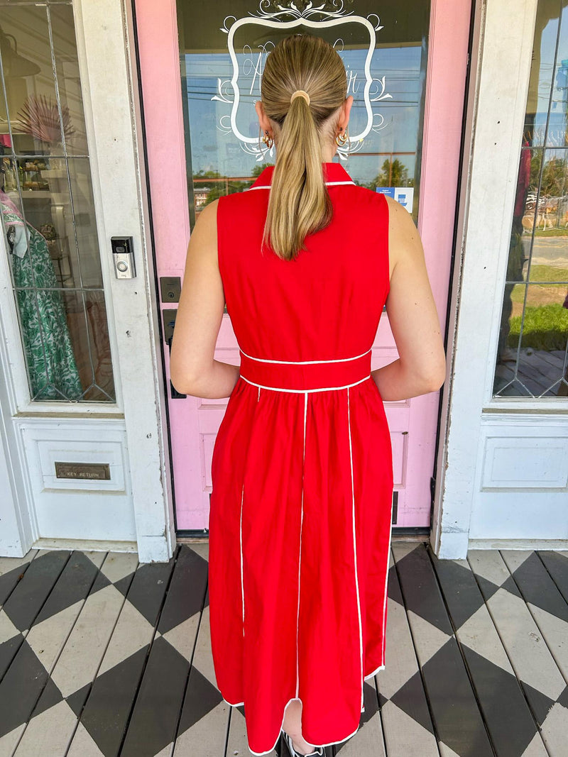 The Raigan Red Midi Dress