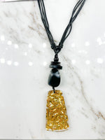 Trapezoid Gold Fleck Layered Necklace