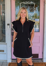 The Betsy Black Ruffled Dress