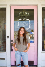 Short Puff Sleeve Sweater Cardigan, Heather Mocha.