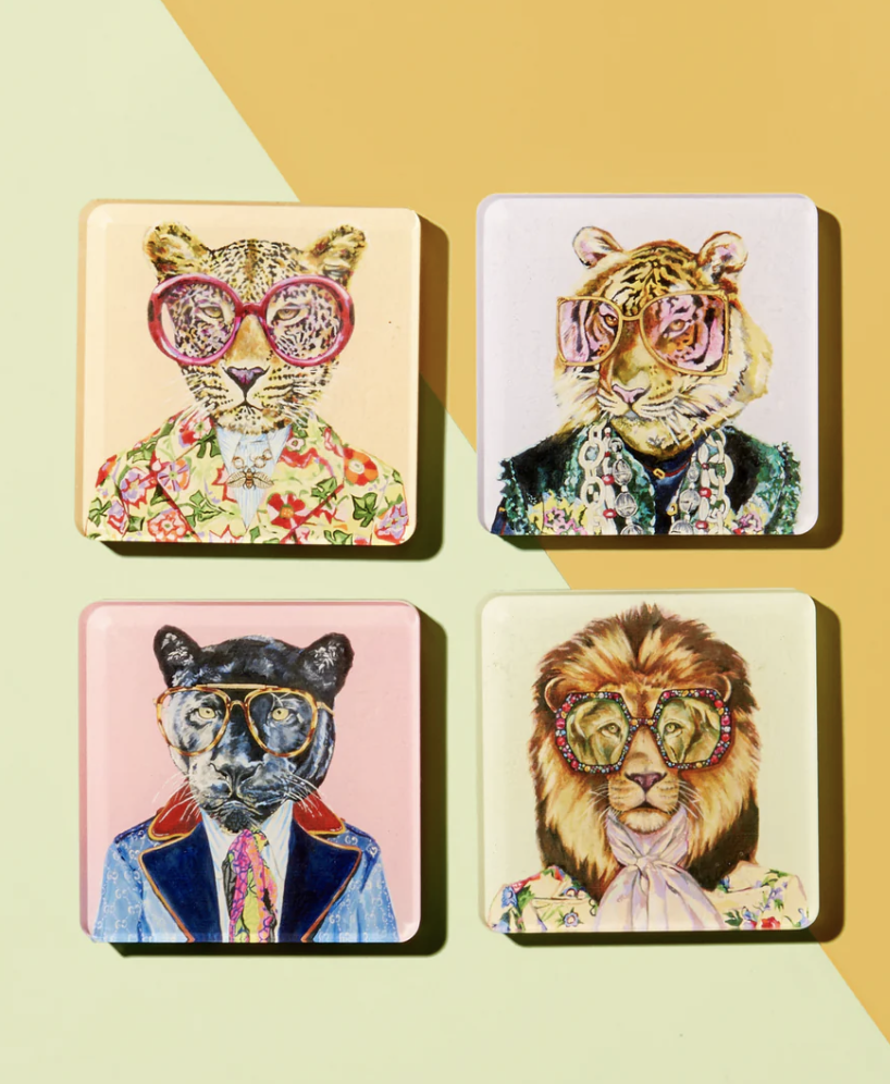 Big Cats Set of 4 Coasters