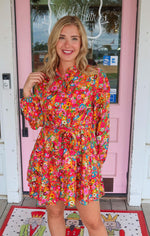 Floral Karlie Flowy Sleeve Ruffle Dress.