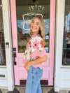 The Grayson Floral Trimmed Top