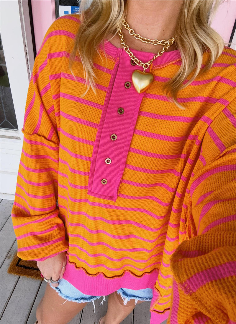 The Blanche Pink/Orange Top