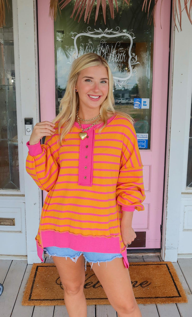 The Blanche Pink/Orange Top