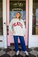 PILATES & YOGA Print Reversible Mockneck Sweatshirt