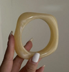 Khaki Irregular Acrylic Resin Bangle Bracelet