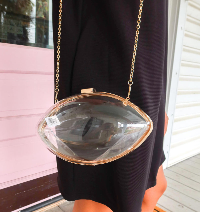 Clear Acrylic Football Clutch