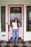 Oyster Bead Embroidered Tee.