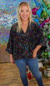 The Showstopper Black Sequin Top