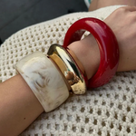 Beige Vintage Punk Geometric Acrylic Bracelet
